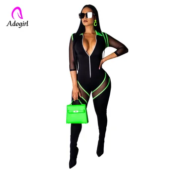 

Fitness Jumpsuit Long Sleeve Black Bodycon Female Jumpsuit for Women Playsuit Zipper Skinny Rompers Womens Jumpsuit Overalls
