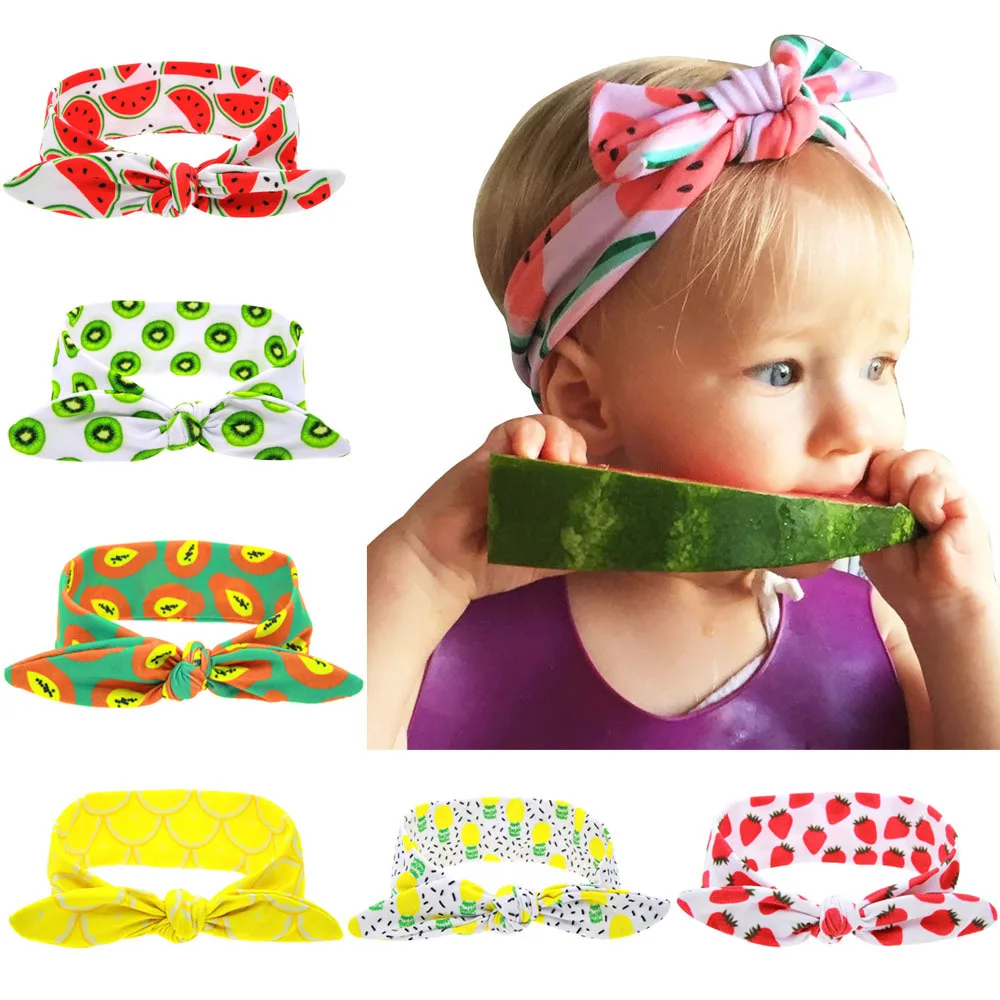 

baby headband elastic hair band turban rabbit ears headband watermelon baby knot headwrap newborn children hair accessories