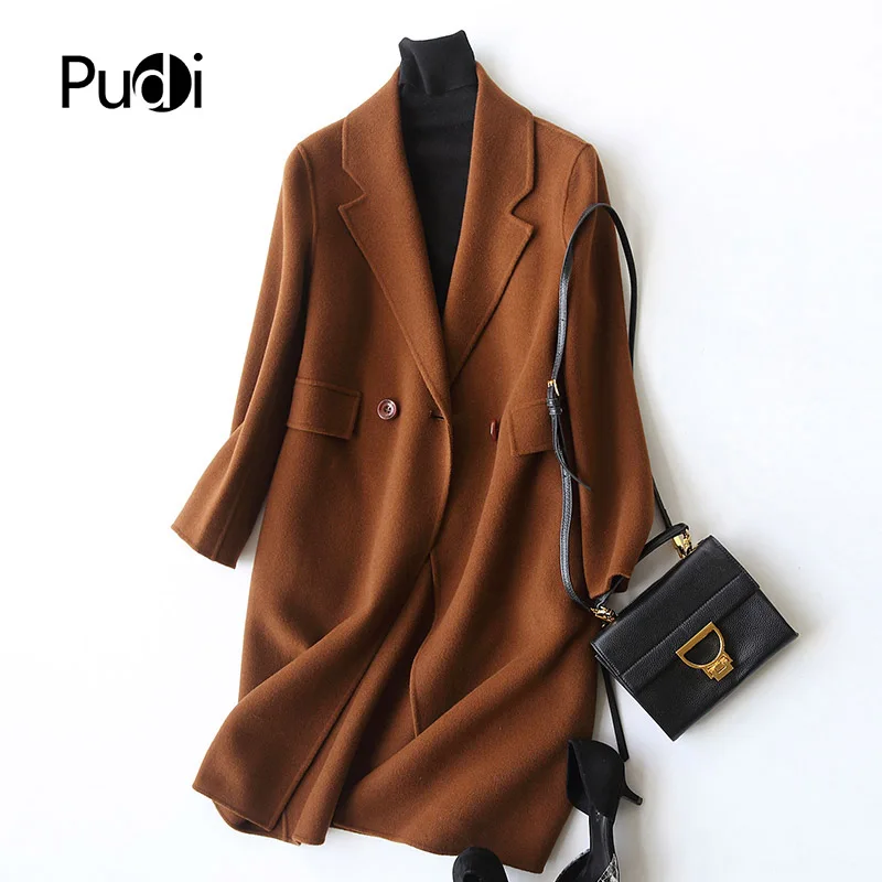 

PUDI A37008 women's winter warm Wool polyester with collar coat lady coat jacket overcoat