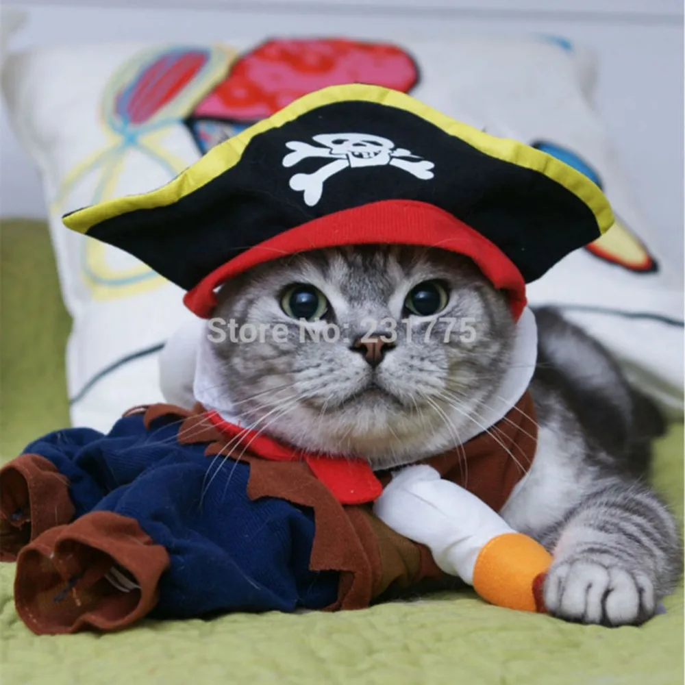 Deguisement Pour Animal De Compagnie Tenue Amusante De Pirate Pour Chat Costume De Corsaire Pour Halloween Ou Fete Vetement Pour Deguiser Votre Compagnon Vetements Chats Aliexpress