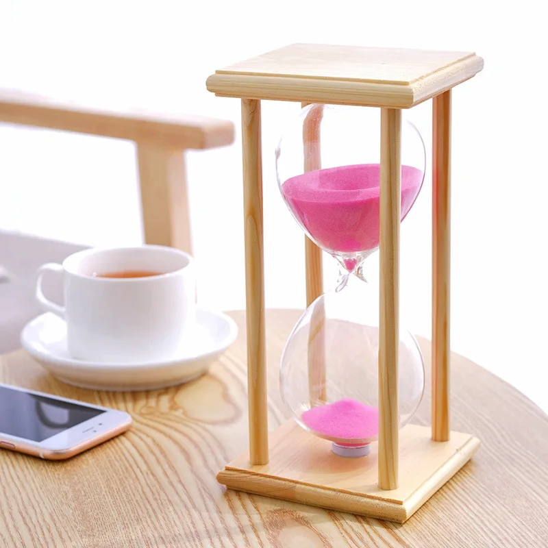 45/60 minutes wooden box colored crystal hourglass, solid wooden timer Valentine's Day gift, craft decoration 45/60 minutes wooden box colored crystal hourglass, solid wooden timer Valentine's Day gift, craft decoration