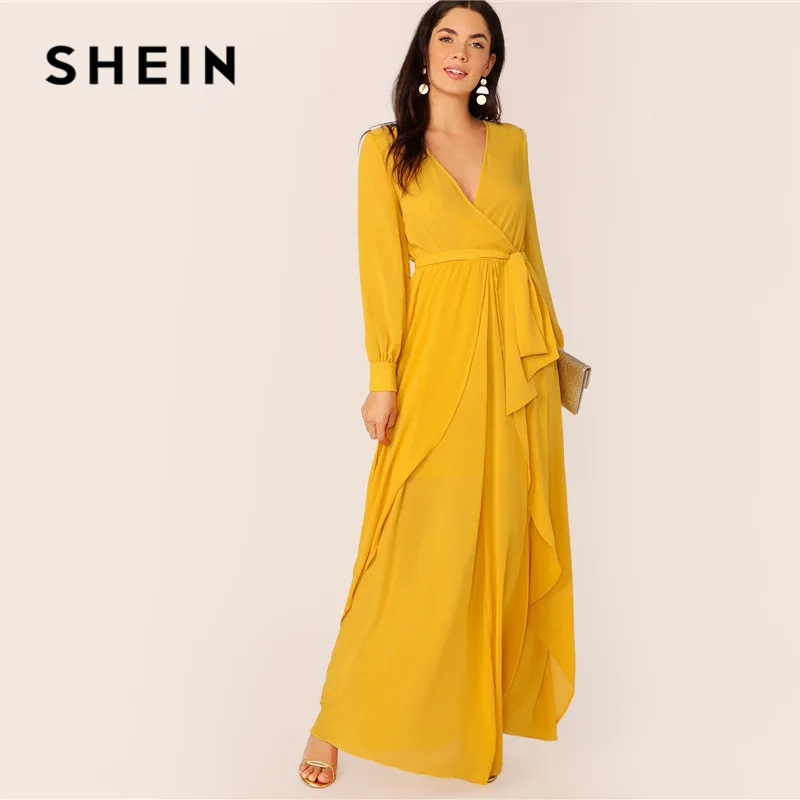 belted wrap maxi dress