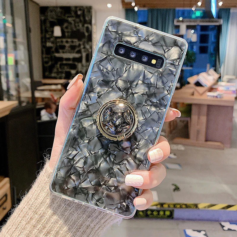 

Colorful Ring Shell Phone Coque For Samsung S8 Plus S9 Plus Note 8 9 Case For Samsung Galaxy S10 Pro S10 Lite S10E Cover Silicon