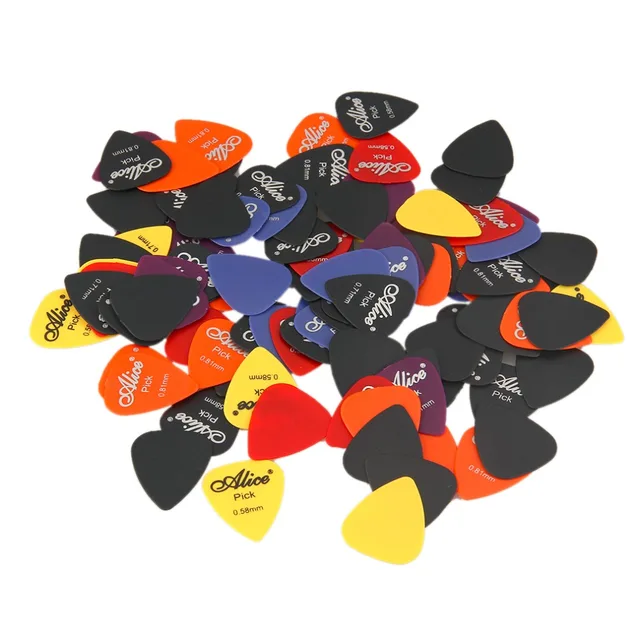 24/100pcs Bass Guitar Picks Colorful Thickness Mix 0.58 0.81mm Plectrum