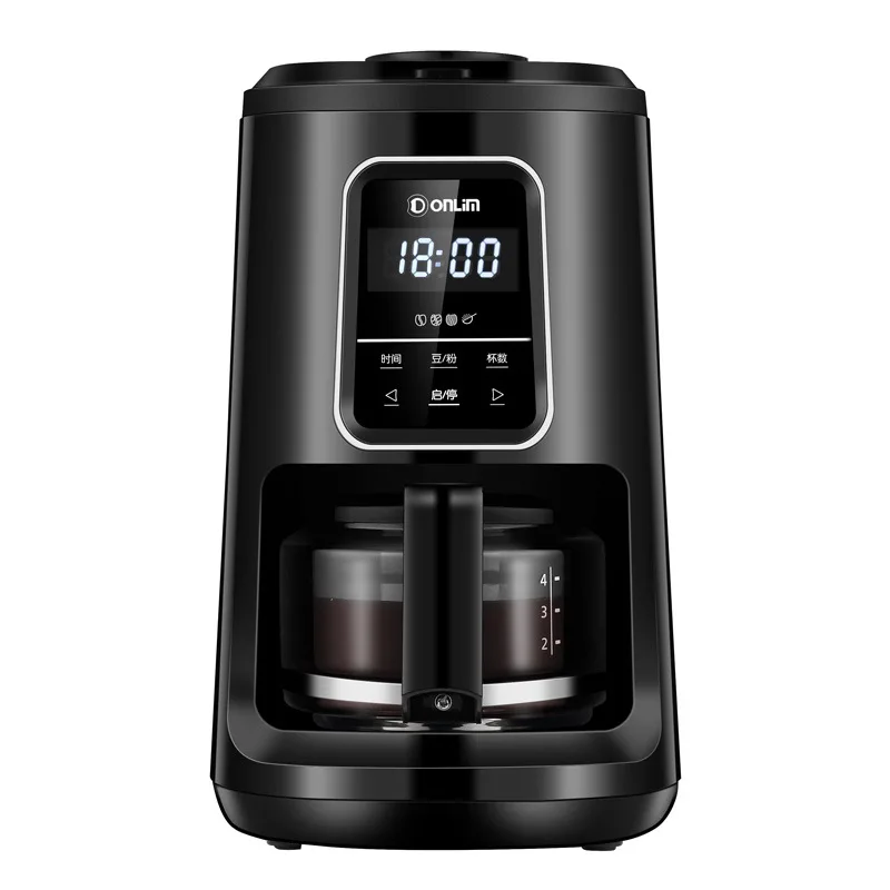 

Bean Grinder Coffee Machine Fully-automatic Drip Coffee Maker Cafe American Coffee Machine Pink LCD Touch Electric Bean Grinder