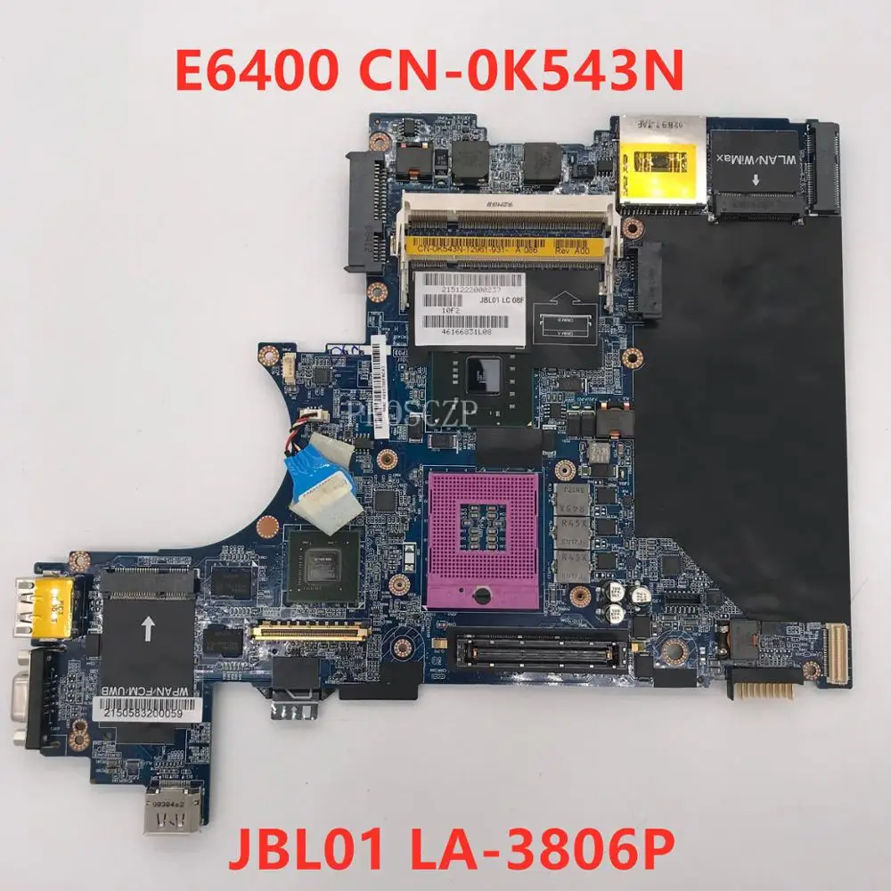 Бесплатная доставка Для Материнская плата ноутбука Latitude E6400 CN-0K543N 0K543N K543N JBL01 LA-3806P