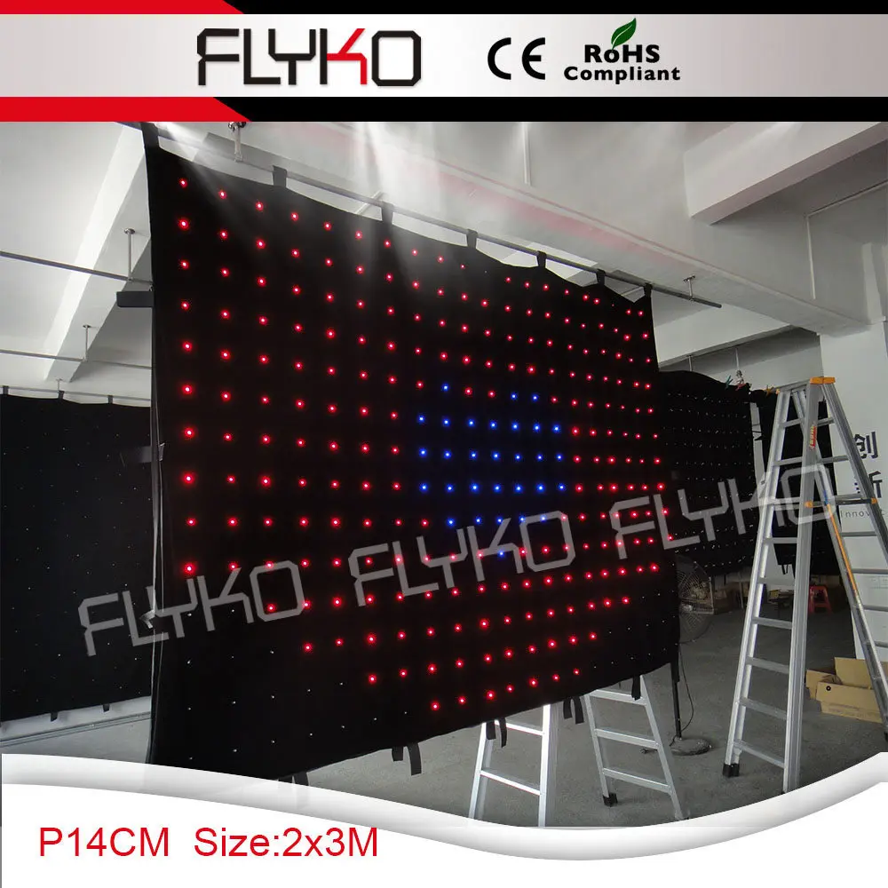 free shipping cusomization P140mm LED stage curtain display, flexible and foldable