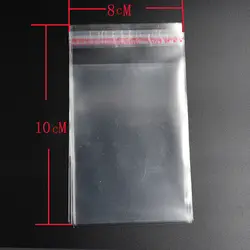 Pouchess 100 шт. 8*10 мм прозрачный Пластик Мешок OPP самоклеющиеся Seal поли целлофан сумки конфеты посылка подарки сумки и чехлы