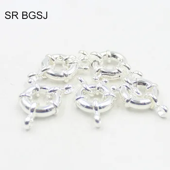 

Free Shipping 5 Pcs 12mm Jewelry Findings Design Handwork DIY Making Silver Plated Ring Spring Clasp