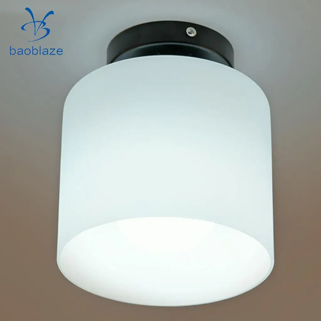 Cylindrical Ceiling Light Shade Cover Glass Lampshade for Corridor Cafe Bar