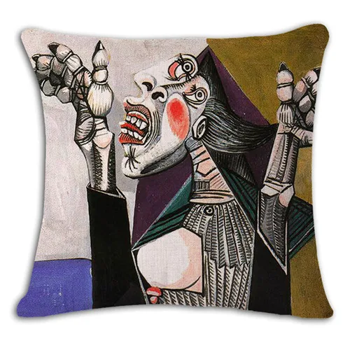 ZXZXOON известный Пикассо картина маслом квадратная декоративная подушка чехол из хлопка и льна наволочка для дивана дома 45x45 см - Цвет: 9