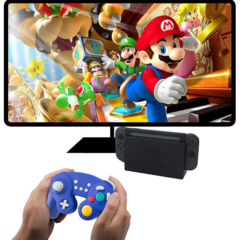 EXLENE Bluetooth беспроводной контроллер Gamecube для nintendo Switch, перезаряжаемый, управление движением/гул/турбо