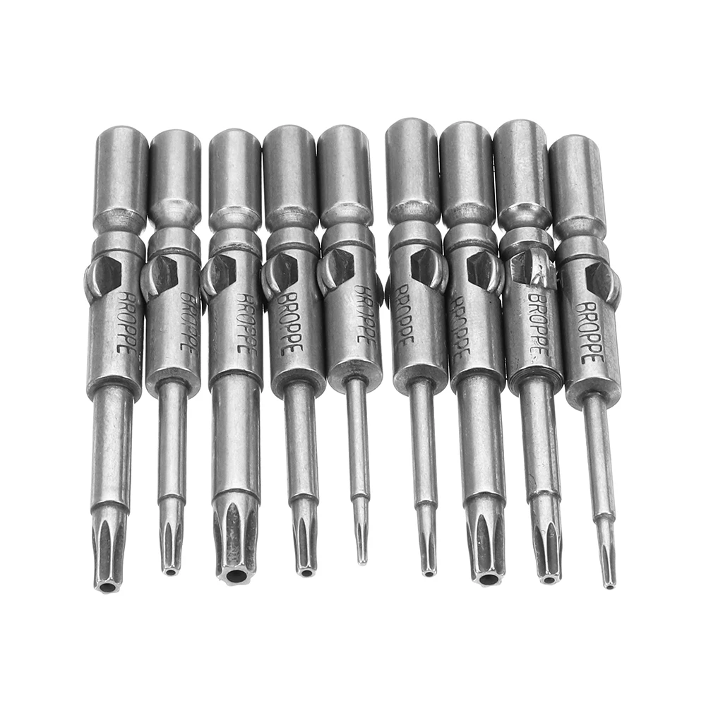 BROPPE 9 шт. 802 отвертка Torx Набор бит T5-T25 6 мм Круглый хвостовик электрическая отвертка Биты S2 легированная сталь ручные инструменты