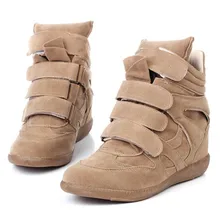 2017 new Fashion women’s Genuine Leather casual shoes spring autumn women Height Increasing high-top Shoes Free Shipping