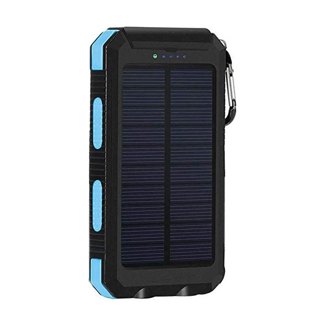 Outdoor Waterproof Solar Power Bank Dual USB Portable Poverbank With Compass Double LED Flashlight 6000mAh External Battery | Мобильные