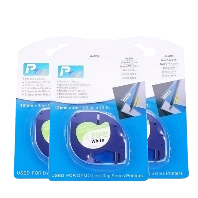 Cheap 12mm Dymo paper 91200 black on white compatible DYMO LetraTag Label paper DYMO label printer ribbons Cheap 12mm Dymo paper 91200 black on white compatible DYMO LetraTag Label paper DYMO label printer ribbons