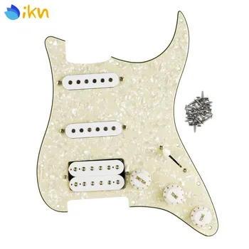 

New Aged Pearl Loaded Prewired Guitar Pickguard SSH Set for Strat SSH 11 Hole Electric Guitar Parts
