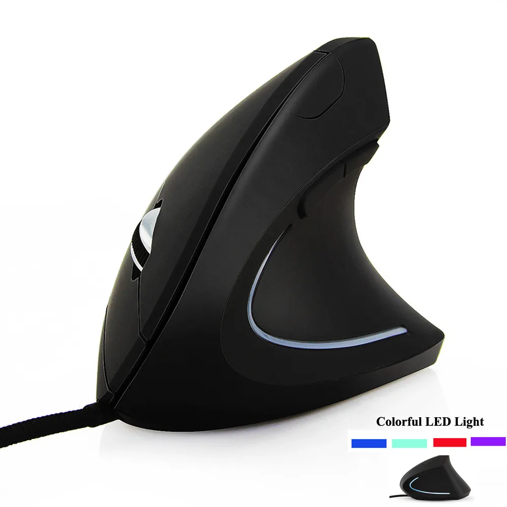 Vertical Mouse 800/1200/2000 3200 DPI Computer Wired Mause Wrist Rest Protection USB Optical Ergonomic Colorful LED Mice For PC Vertical Mouse 800/1200/2000 3200 DPI Computer Wired Mause Wrist Rest Protection USB Optical Ergonomic Colorful LED Mice For PC