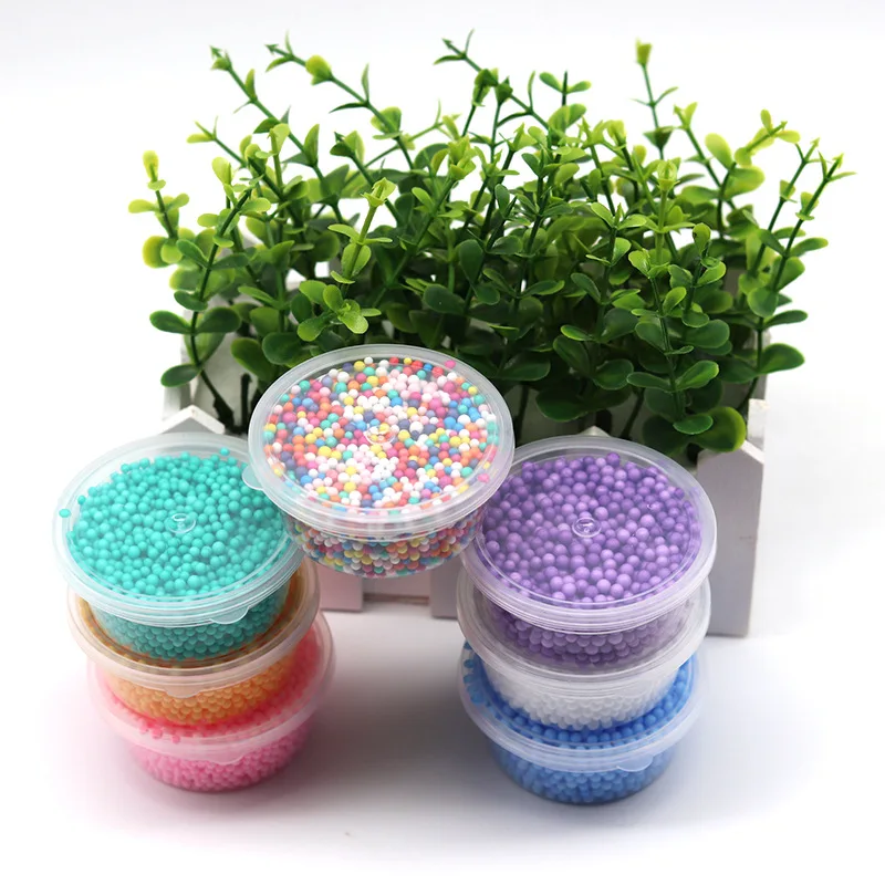 

2019 New Foam Beads for Slime Colorful Foam Balls Slime Filler DIY Slime Supplies Mini Soft Beads for Slime Fluffy Decor for kid