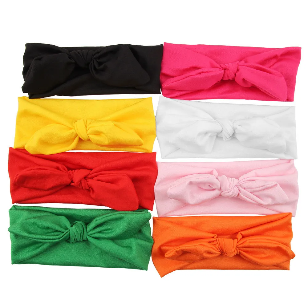 Cute Baby Kids Girls Rabbit Bow Ear Hairband Headband Turban Knot Head Wraps