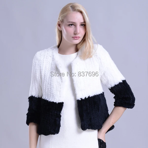 

New style Hot Sale Hand Knitted Coat with Really Rabbit Fur Quality Supplier/Wholesale//ODM Garment
