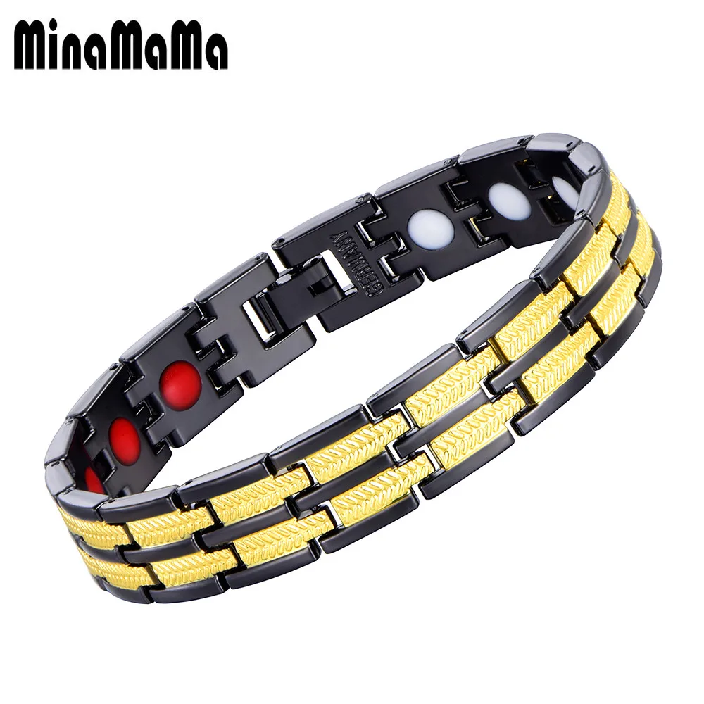 

2018 New Fashion Black Energy Balance Health Jewelry Magnetic Bracelets For Women Men Brand Copper Germanium Bracelets Bangles
