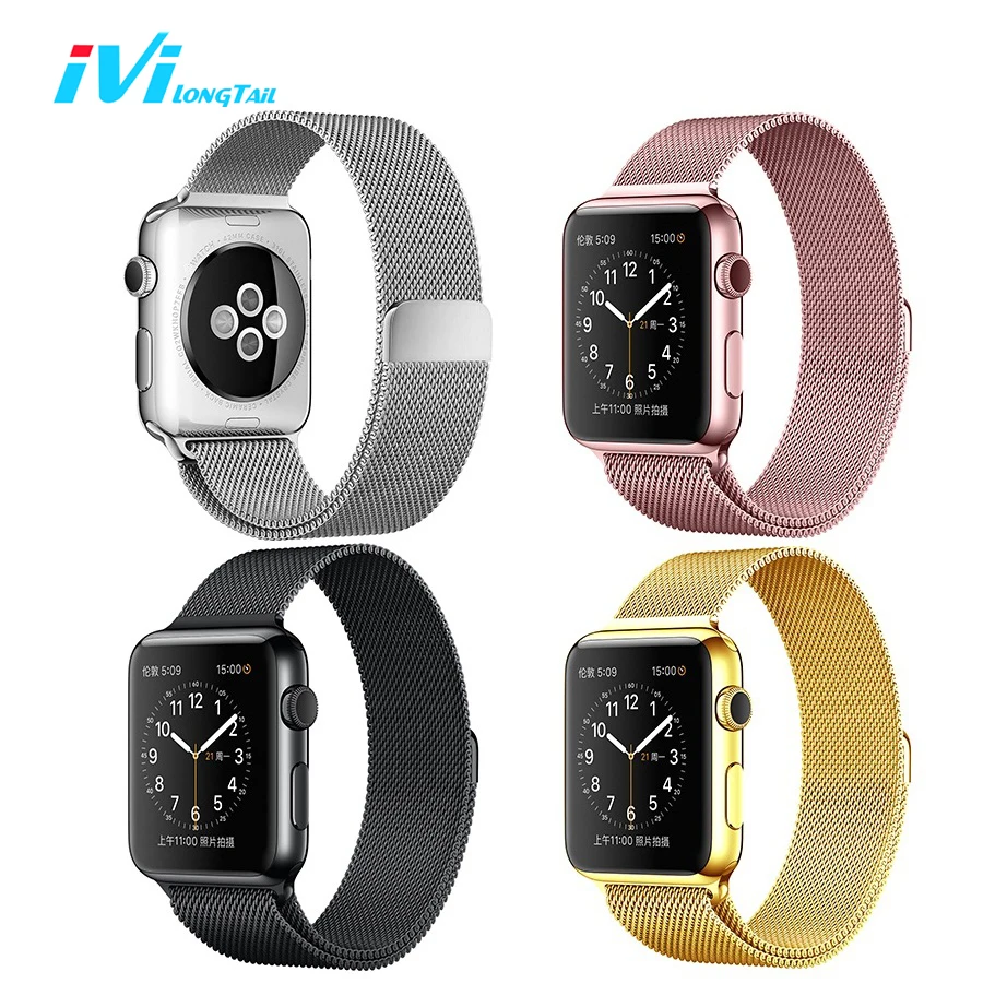 bilder für IVI für Apple Uhrenarmband-bügel Abdeckung Serie 1 2 38mm 42mm Milan Metall Edelstahl Magnetische Rose Gold Silber Schwarz für iwatch bilder für IVI für Apple Uhrenarmband-bügel Abdeckung Serie 1 2 38mm 42mm Milan Metall Edelstahl Magnetische Rose Gold Silber Schwarz für iwatch