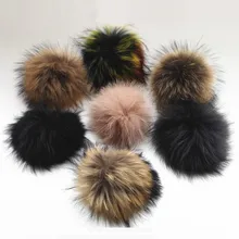 Зимние натуральный мех помпон из меха енота; модная обувь; лисий мех; балабоны для теплые вязаные шапочки Skullies шапки Шапки и сумки брелок