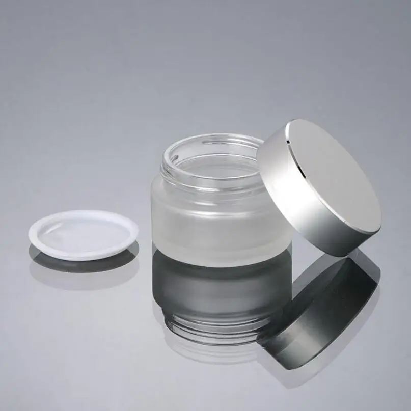 알루미늄 모자와 도매 20g 젖빛 유리 크림 항아리 20 ml 화장품 유리 포장 용기