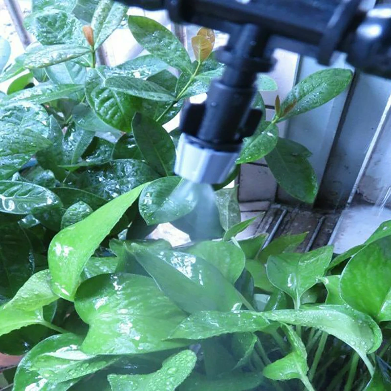 1 Sets Fog Nozzles irrigation system Portable Misting Automatic Watering 10m Garden hose Spray head with 4/7mm tee and connector