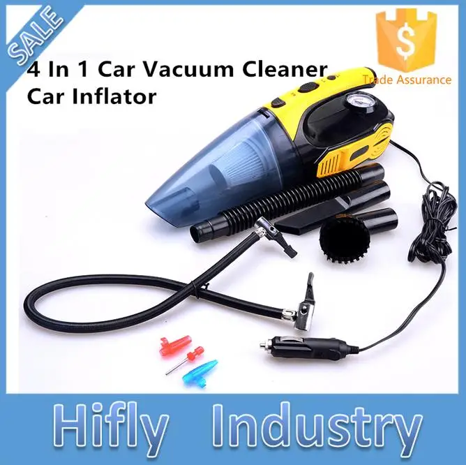 4 in 1 Car Vacuum Cleaner Car Inflator Pump Compressor Portable Dry and
