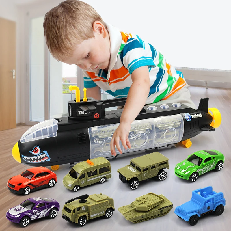 

1:64 Shark Submarine With Pull Back Alloy Car Toy Set Mini Racing Car Metal Diecasts Vehicle Model Xmas Gifts Toys