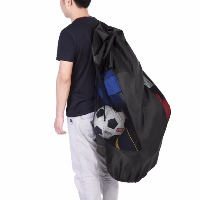 Outdoor Soccer Basketball Carry Bag Portable Sports Rope Equipment Outdoor Soccer Basketball Carry Bag Portable Sports Rope Equipment Football Balls Volleyball Ball Mesh Drawstring