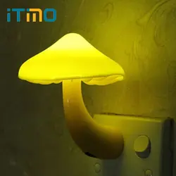 ITimo теплый гриб светодиодный ночник комнатный Декор ЕС США штекер свет-контроль датчик настенный светильник лампа для дома спальня