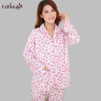 

XXL XXXL Pajamas Floral Pijama Loose Pyjama Femme Long Sleeve Winter Pajamas Female Home Wear Clothes Ladies Tracksuit E0356