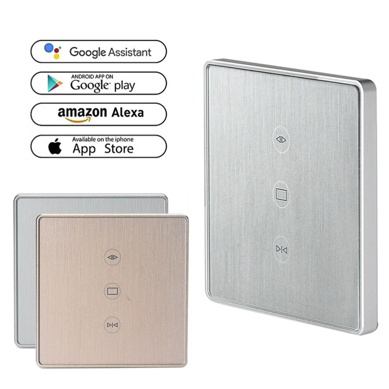 

Tuya app EU wifi smart touch curtain switch voice control by Alexa and Google phone control For Electric curtain motor