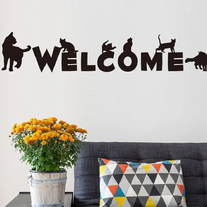

Home Decor Creative Welcome Letter English Character Sign Wall Sticker Shop Window Decor Vinyl Decal Mural DIY Home Decor D30M25
