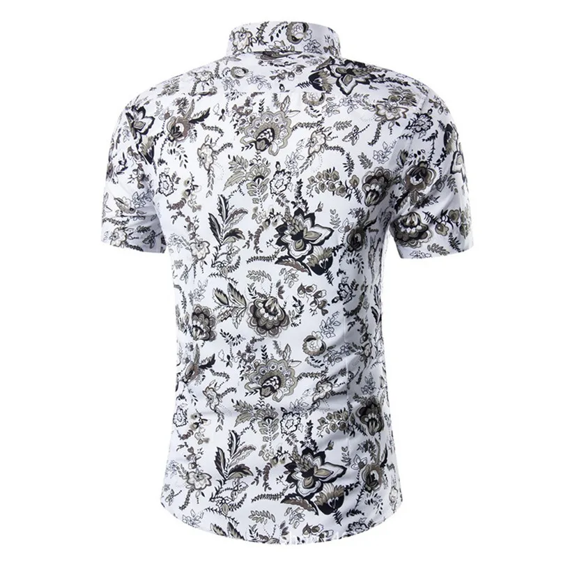 New Fashion Men Summer Leisure Men Suit Casual Slim Stand Collar Printing Short Sets Casual Daily Brief Two Pieces Sets #4R10 (11)