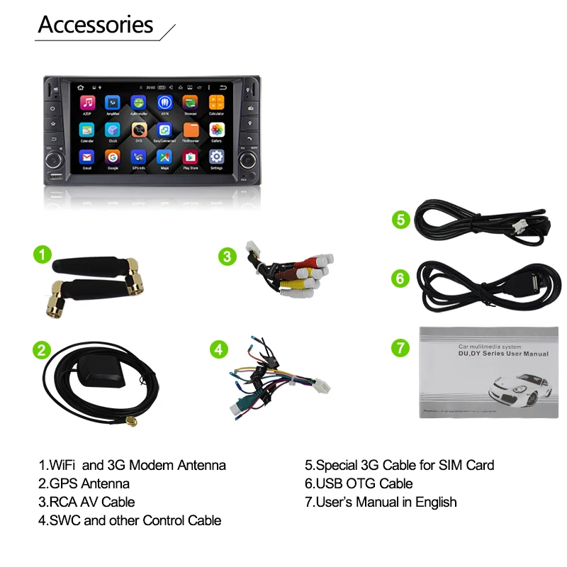 Flash Deal Eunavi 2 din Android 9.0 Quad Core 2G RAM car dvd player for Toyota Hilux VIOS Old Camry Prado RAV4 Prado 2003-2008 3G Network 5