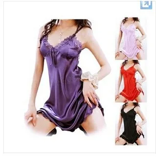 

Sexy Women Short Mini Braces Nightdress Smooth Nightgown Sleepwear Silk Ladies Home Dress Summer Style
