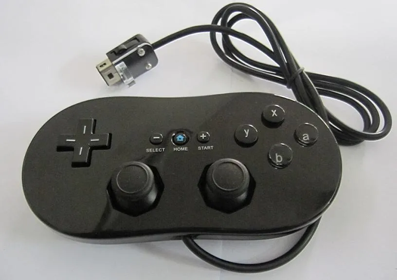 2 pcs black classic wired controller for wii first generation classic wired controller black