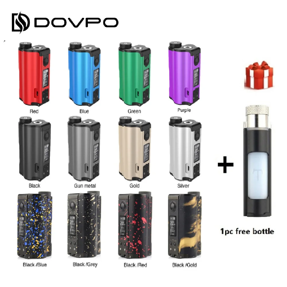 Новинка DOVPO Topside Dual 200 Вт Top Fill TC Squonk MOD с бутылкой 10 мл без аккумулятора 18650 боксмод VS