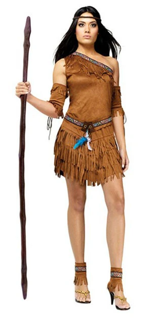 Free Shipping Sexy Womens Pocahontas Native American Indian Cosplay Costume  Tailor-Made