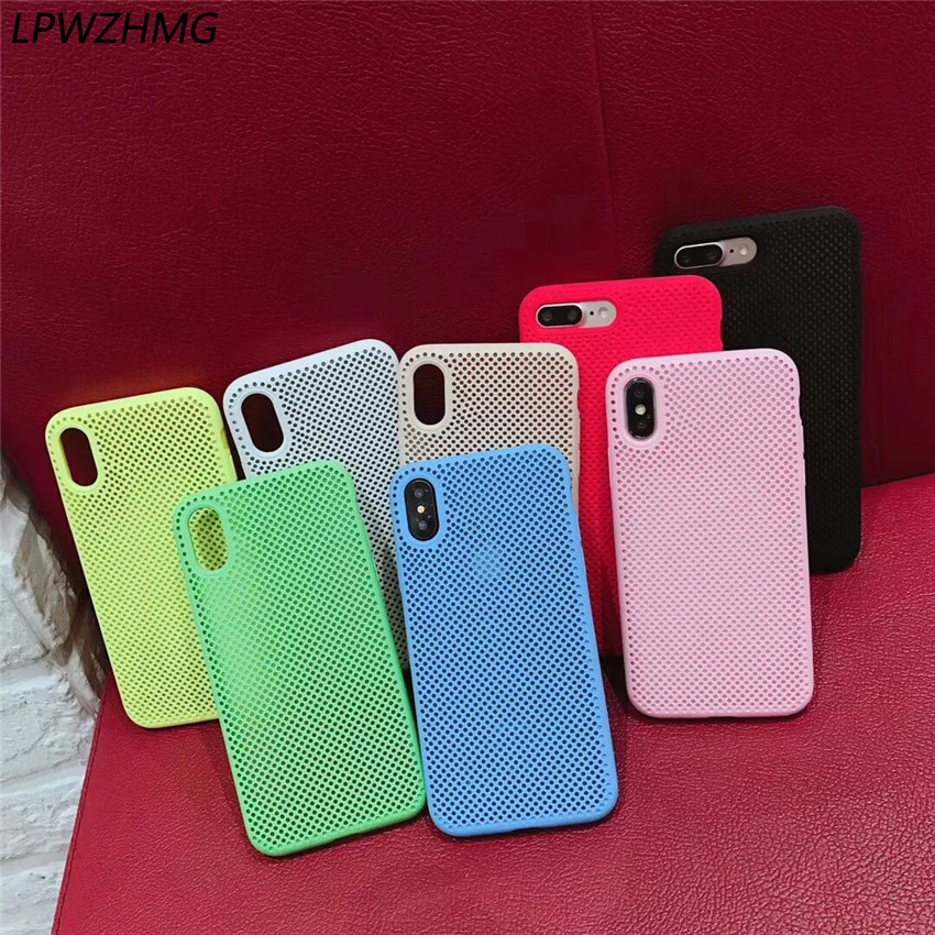 LPWZHMG Breathable Grid Phone Case For iphone X Case For iphone 6 6S 7