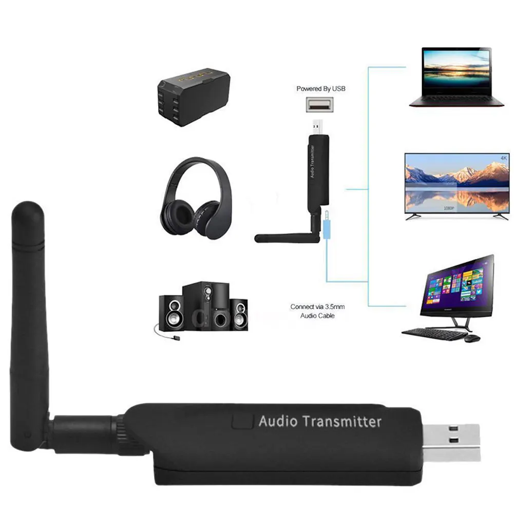

USB Wireless Bluetooth 4.1 A2DP Audio Transmitter Stereo Adapter for TV DVD PC @JH