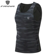 FANNAI Для мужчин для бега спортивный жилет спортсмена сухим рубашка Мужской Баскетбол Training Tight майка тренажерный зал Фитнес одежда Для мужчин футболка AM322