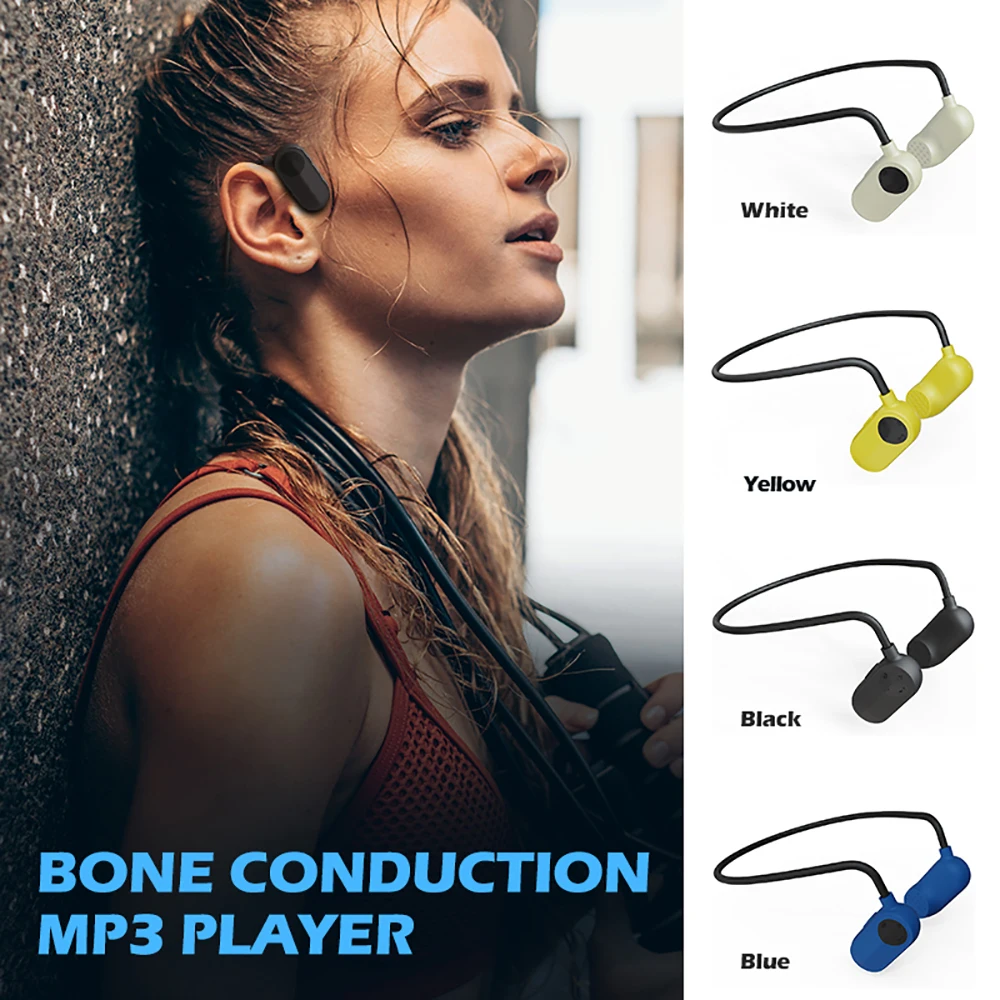 Водонепроницаемый IPX8 костной проводимости гарнитура MP3 музыкальный плеер спортивные Беспроводной, гарнитура, наушники для Для женщин Для мужчин 8/16GB MP3 музыкальный плеер