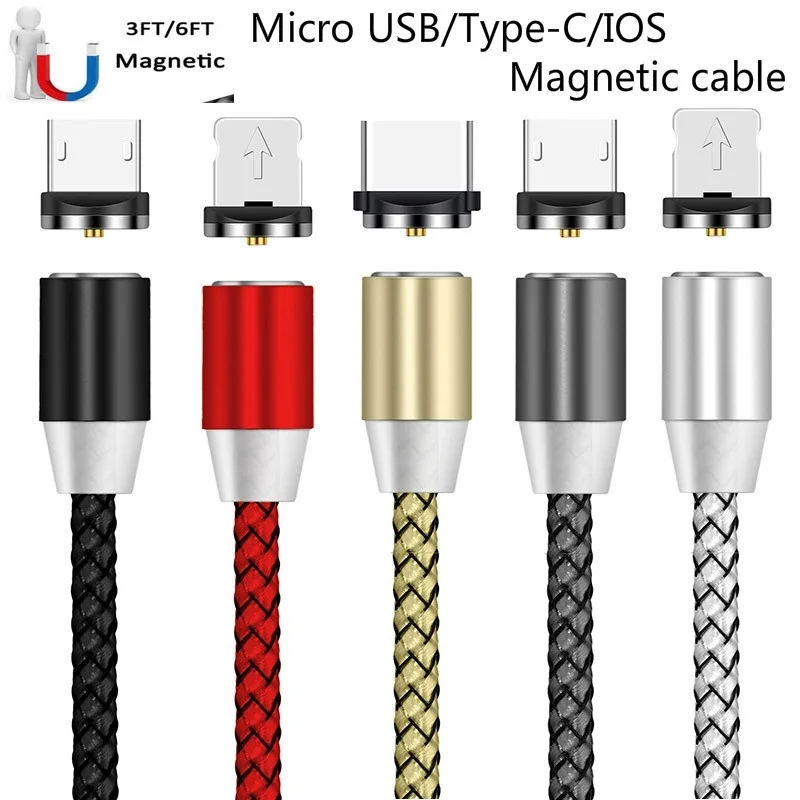 

Magnetic Charger Micro Usb Cable For iphone Usb Type C Fast Charging Adapter Magnet Charger Wire For Samsung Xiaomi Cord