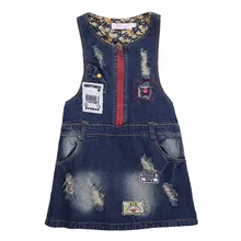 Pettigirl/; джинсовое платье принцессы без рукавов для маленьких девочек; сарафан в стиле пэчворк для девочек; сезон лето-осень; джинсы для детей; GD80922-02