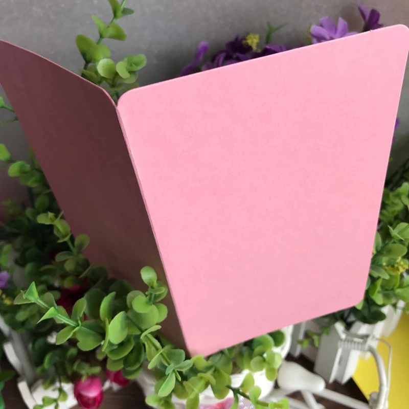 9,4*15 см Цвет складной DIY открытка пустые поздравительные открытки Черный Белый крафт карты свадебные вечерние украшения - Цвет: pink